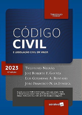 Livro Codigo Civil e Legislacao Civil em Vigor - Negrao