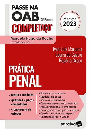 Livro Passe Na Oab 2 Fase Prática Penal - Marques - Saraiva