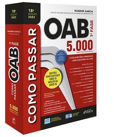 Livro Como Passar na OAB 1a. Fase 5000 Questões Comentadas