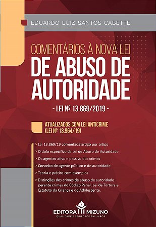 Livro Comentarios a Nova Lei de Abuso de Autoridade - Cabette
