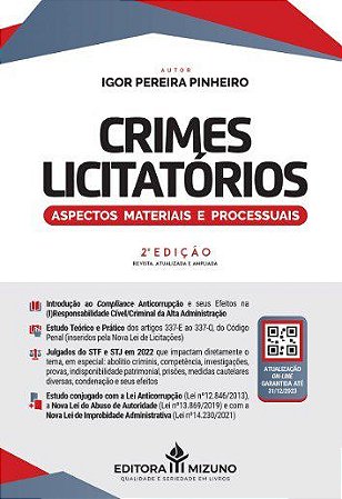 Livro Crimes Licitatórios: Aspectos Materiais e Processuais - Pinheiro - Mizuno