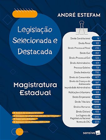 Livro Legislacao Selecionada e Destacada - Magistratura Estadual - 1 Edicao 2021 - Estefam