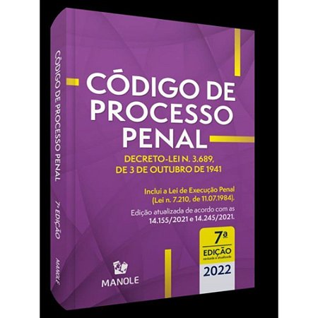 Livro Código de Processo Penal (mini) - Editora Manole