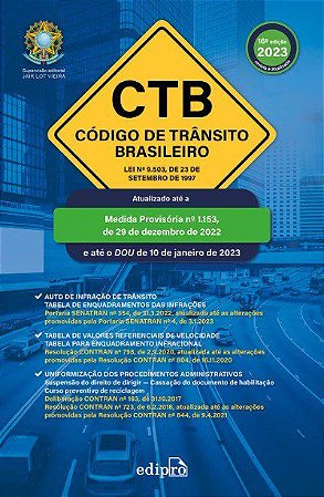 Livro Codigo de Transito Brasileiro 2023: Ctb: Lei n 9.503, de 23 de Setembro de - Vieira