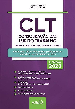 Livro Clt - Consolidacao das Leis do Trabalho 2023: Mini - Vieira