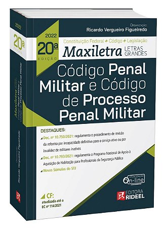 Livro Código Penal Militar e Código de Processo Penal Militar - Figueiredo - Rideel