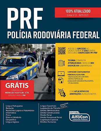 Livro Polícia Rodoviária Federal - Prf - 2021 - Editora Alfaco