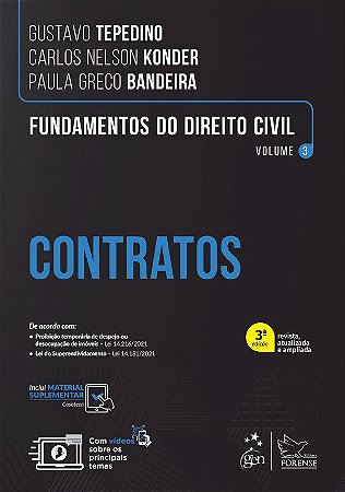 Livro Fundamentos do Direito Civil: Contratos  Vol. 3 Tepedino