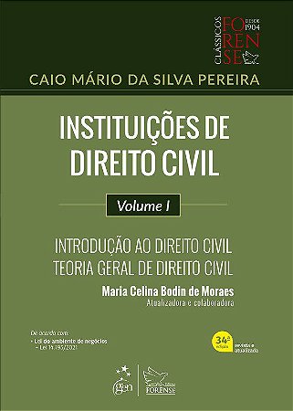 Livro Instituições de Direito Civil Introdução ao Direito Civil Pereira