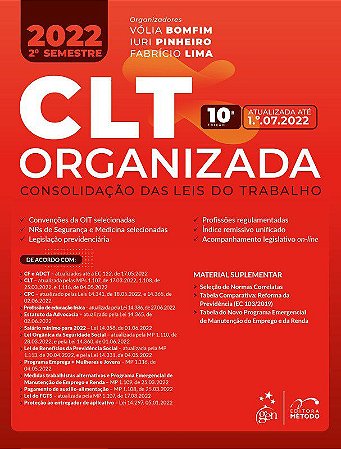 CLT Organizada: Consolidação das Leis do Trabalho - Bomfim - Método