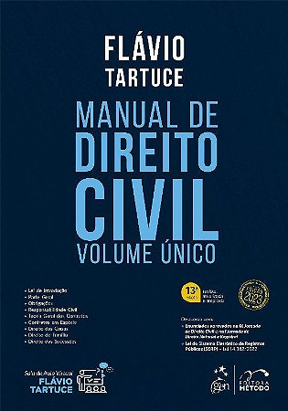 Livro Manual de Direito Civil: Volume Unico - Tartuce - Método