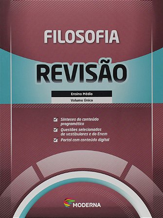 Livro Caderno de Revisao - Filosofia - Volume Unico - Editora Moderna