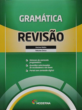 Livro Caderno de Revisão - Gramática - Volume Único - Moderna