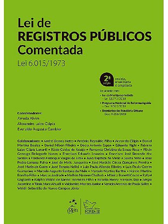 Livro Lei de Registros Públicos Comentada  Alvim Neto