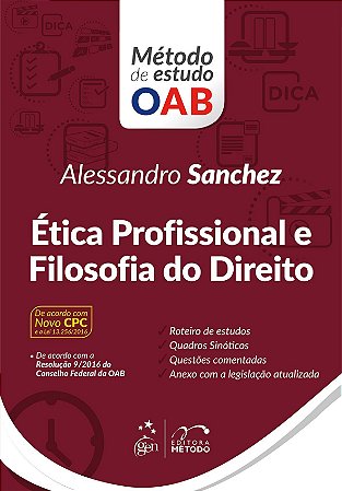 Livro Etica Profissional e Filosofia do Direito - Serie: Metodo de Estudo Oab - Sanchez