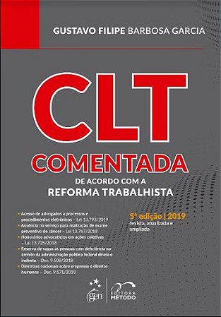 Livro Clt Comentada - de Acordo com a Reforma Trabalhista - Garcia