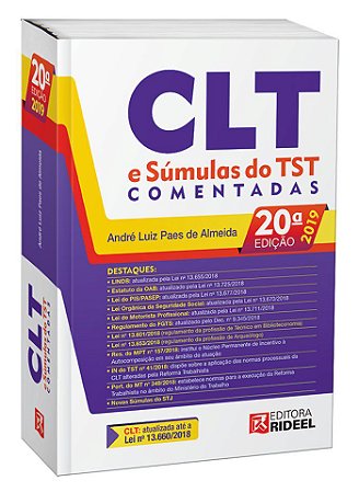 Livro Clt e Sumulas do Tst Comentadas - Almeida