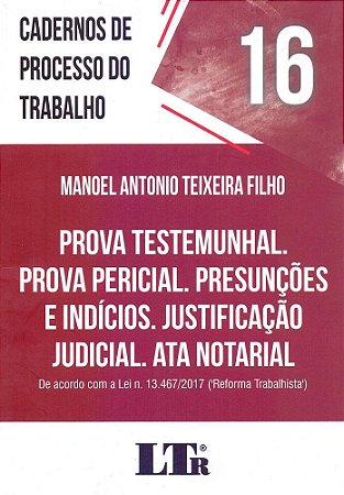 Livro Prova Testemunhal, Prova Pericial, Presunções e Indícios