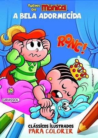 Livro Turma da Monica - Classicos Ilustrados para Colorir - a Bela Adormecida - Sousa