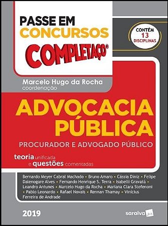 Livro Passe em Concursos Completaço Advocacia Pública Procurador e Advogado