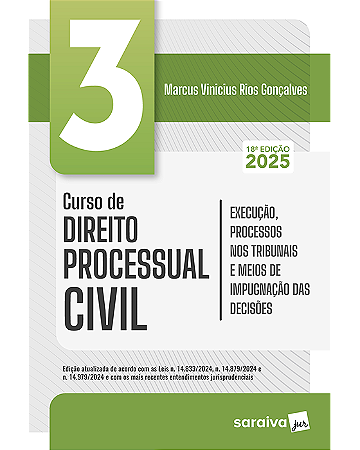 Livro Curso de Direito Processual Civil  Vol.3 Gonçalves