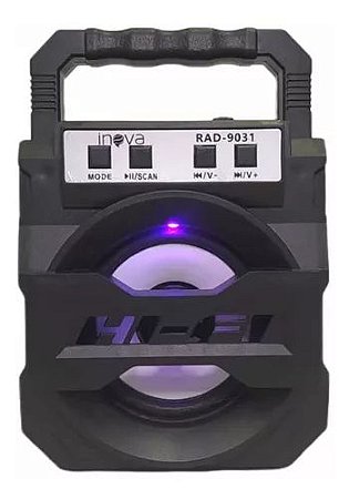 Mini Caixa de Som USB - Radio FM + Led