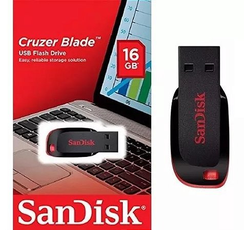 Pen Drive 16 gb Cruzer Blade Usb 2.0 Sandisk