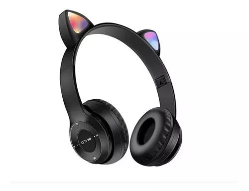 ALFA Fone Orelha De Gato Gatinho Headphone Led Sem Fio Com Microfone