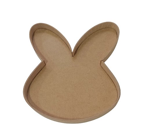 Bandeja Coelho Páscoa em Madeira Natural  30X28X3CM