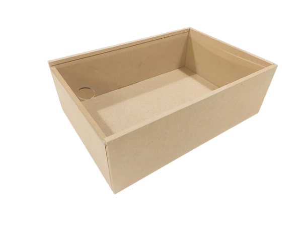 Caixa Box em MDF com Tampa Deslizante Transparente