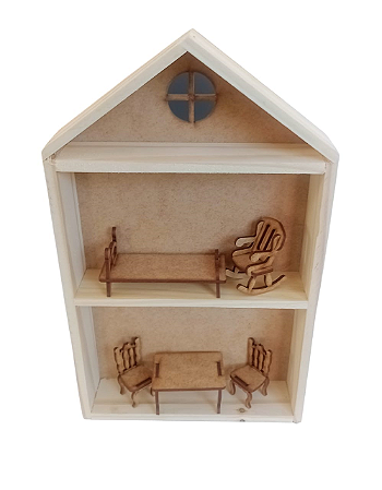 Bandeja Casinha de Bonecas em Pinus