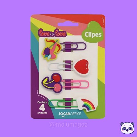 Clips JOCAR OFFICE Love Cupido com 4 Unidades