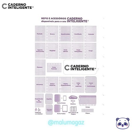 Refil Luluca 2023 Pautado Caderno Inteligente Médio 90g