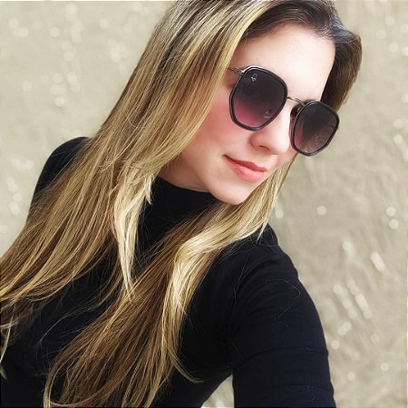 Óculos de Sol Rosangela - Preto com Dourado