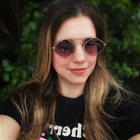 Óculos de Sol Aline - Preto com Dourado