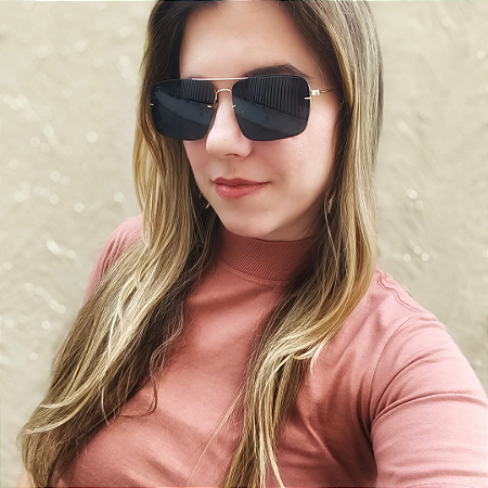 Óculos de Sol Pri - Preto com Dourado