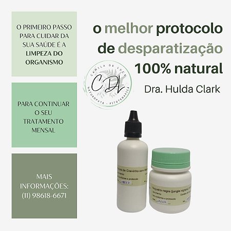 Desparasitação Hulda Clark (protocolo simples)