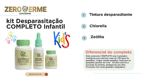 Desparasitação Hulda Clark iNFANTIL COMPLETO (protocolo 6 meses á 11 anos)