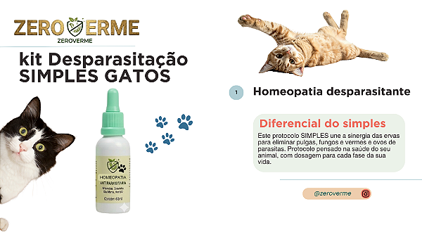 Desparasitação Natural Gatos SIMPLES