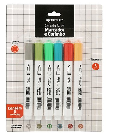 Caneta Dual Marcador E Carimbo