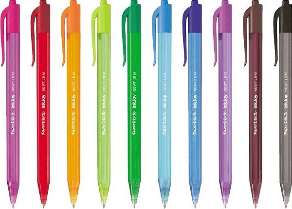 Caneta Esferográfica retrátil kilometrica 100 Papermate