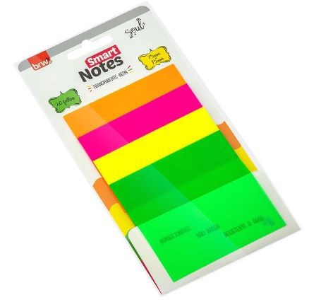 Bloco adesivo smart notes 76x76mm transparente neon BRW