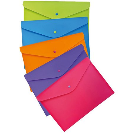 Pasta Envelope A4 com botão Full Color Dello