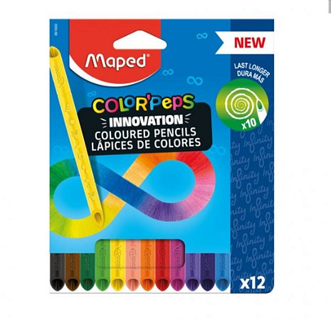 Lápis de Cor Infinity 12 Cores ColorPeps Maped