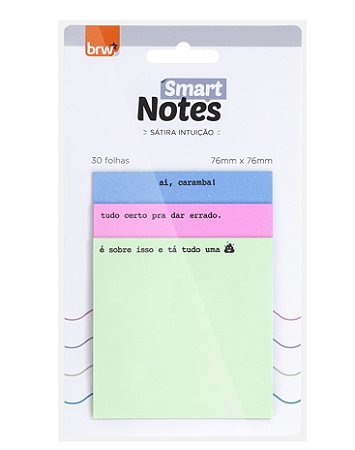 Bloco adesivo smart notes sátira intuição BRW