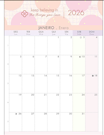 Calendário Planner de Mesa 2026 Tilibra Soho com Visão Mensal + Anotações