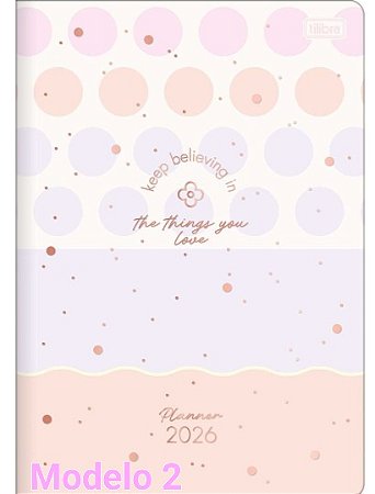 Planner 2026 Tilibra Soho Grampeado 17,8x25,4cm com Capa Flexível Metalizada e Visão Anual e Mensal