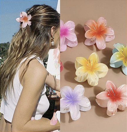 Presilha flor (Hair Clip Flowers) cor aleatoria