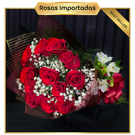Buquê Volcania - 12 Rosas IMPORTADAS