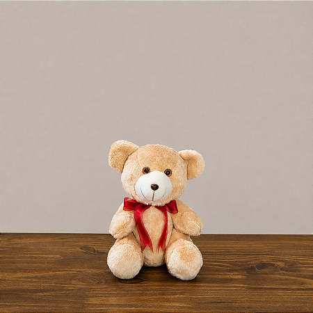 ADICIONAL - Urso de pelúcia articulado com laço MÉDIO